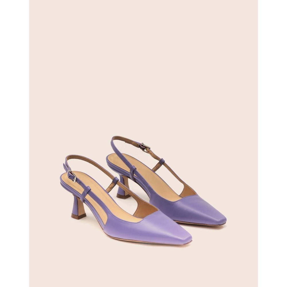 New Maguire The Bahia Slingback Pumps in Violet Leather Size EU 41